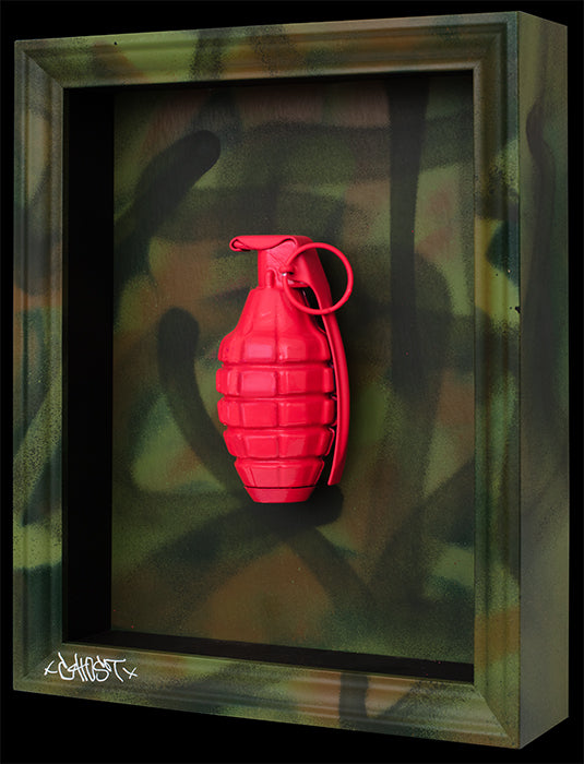 Ghost - 'Pop-Art-Ganda, Grenade 3' - Framed Original Artwork