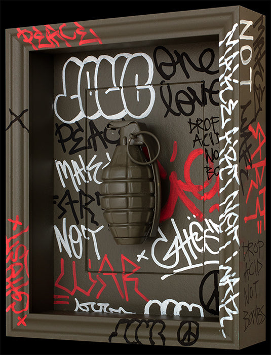 Ghost - 'Pop-Art-Ganda, Grenade 29' - Framed Original Artwork