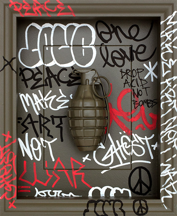Ghost - 'Pop-Art-Ganda, Grenade 29' - Framed Original Artwork