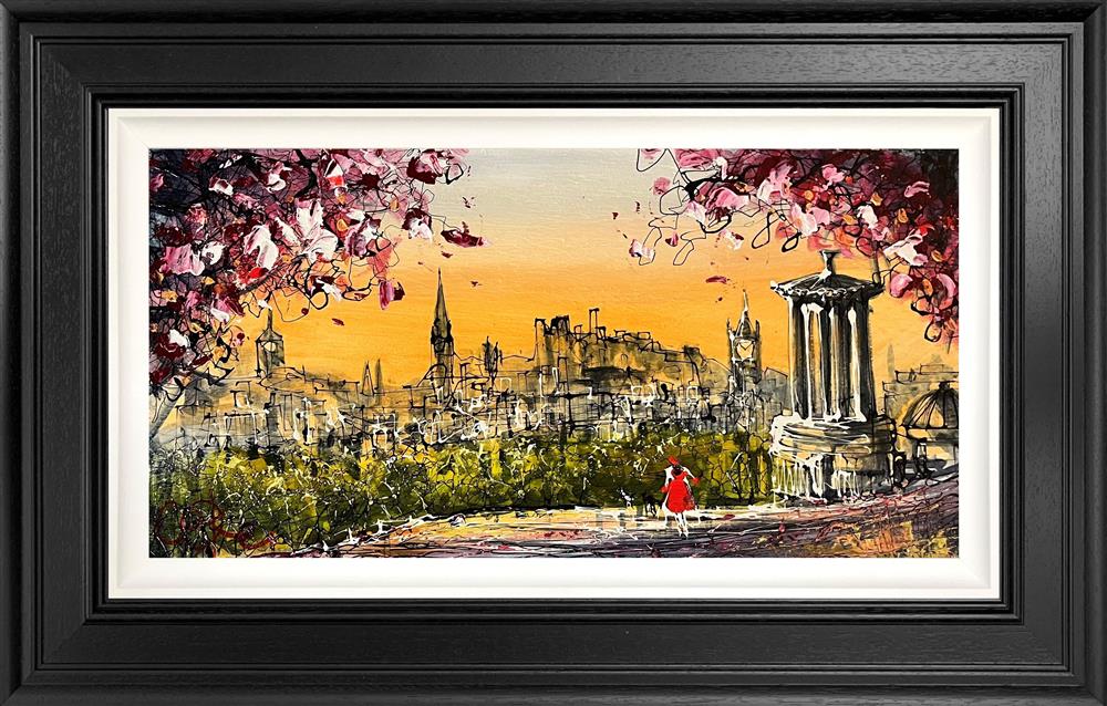 Nigel Cooke - 'Golden Glow Over Edinburgh '  - Framed Original Artwork