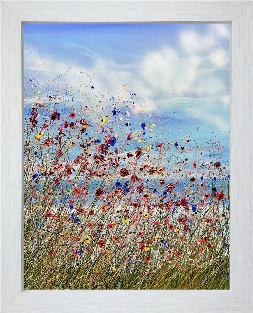 Lisa Pang- 'Blue Flora' - Framed Original Artwork