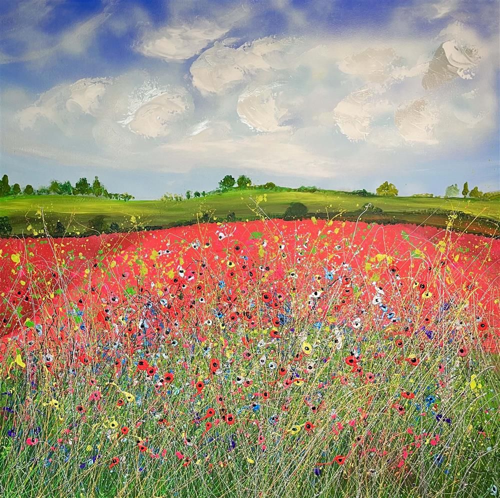 Lisa Pang- 'Flower Field' - Framed Original Artwork