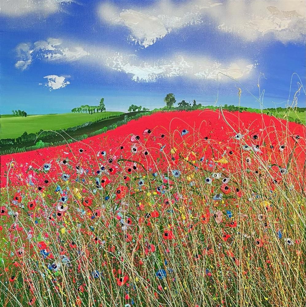 Lisa Pang- 'Red Field View' - Framed Original Artwork