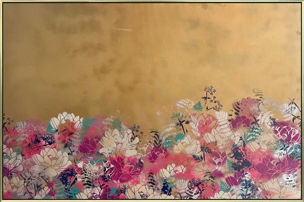 Alexander Rhys- 'Oriental Garden' - Framed Original Artwork