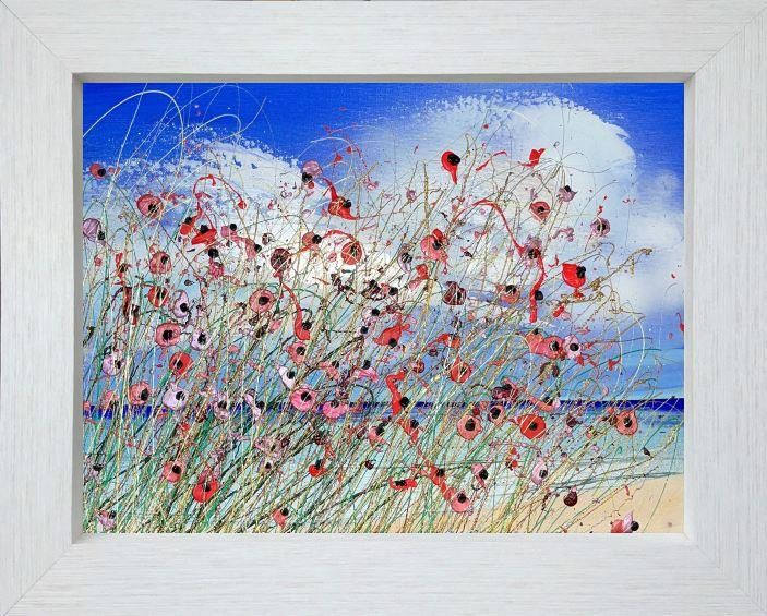 Lisa Pang- 'Coastal Walk Poppies III' - Framed Original Artwork