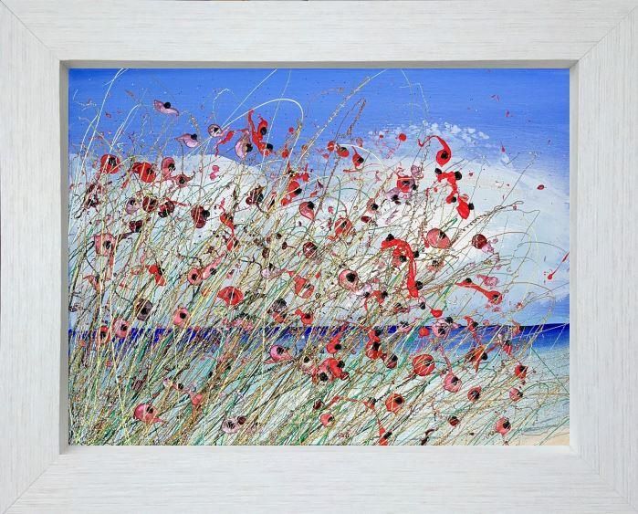 Lisa Pang- 'Coastal Walk Poppies IV' - Framed Original Artwork