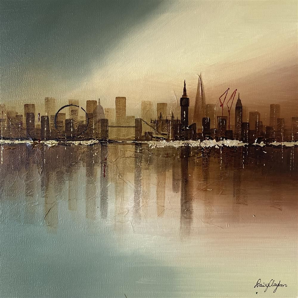 Daisy Clayton -  'London Sunset Glows' - Framed Original Artwork