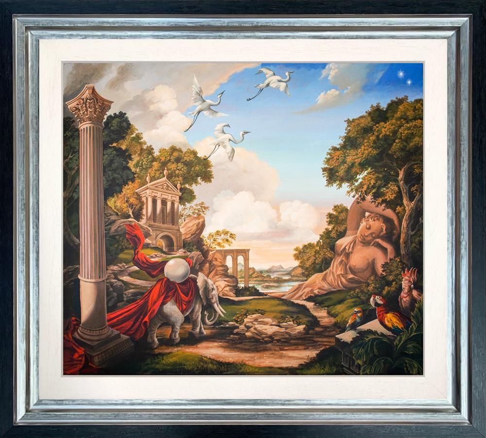 Laurence Llewelyn-Bowen - 'Baroque Gardens With Wise Elephant' -  Framed Limited Edition