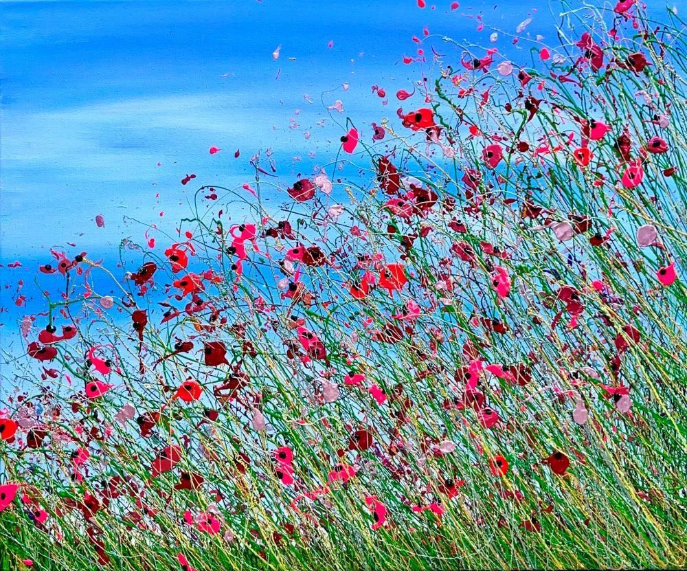 Lisa Pang - 'Summer Flowers' - Framed Original Artwork
