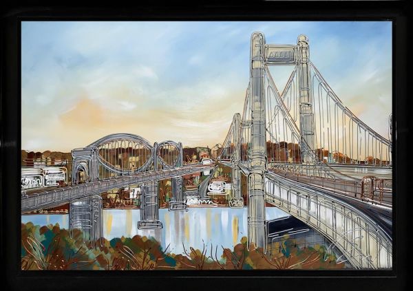 Edward Waite - 'Tamar Bridge' - Framed Original Art