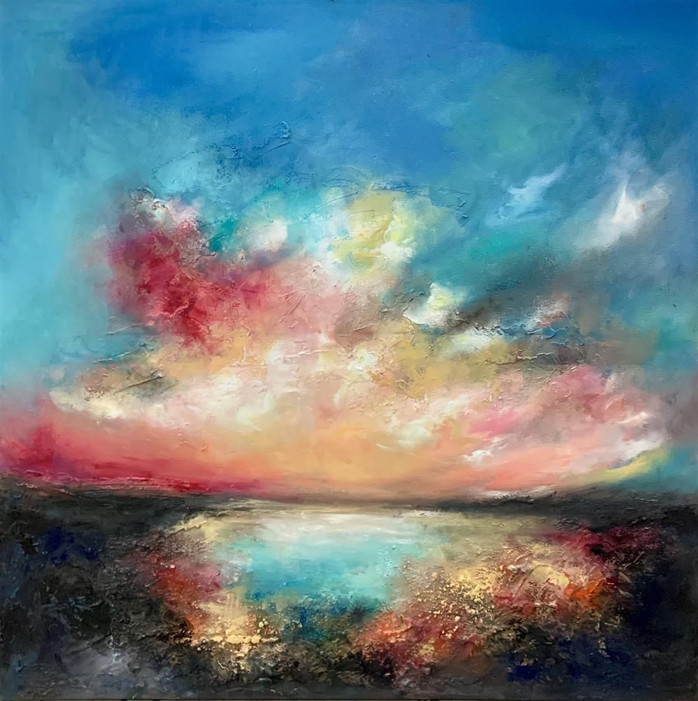 Anna Schofield - 'Rosy Sunset' - Framed Original Art