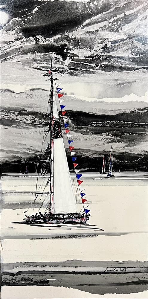 Louise Schofield - 'Letting The Sails Down' - Framed Original Artwork