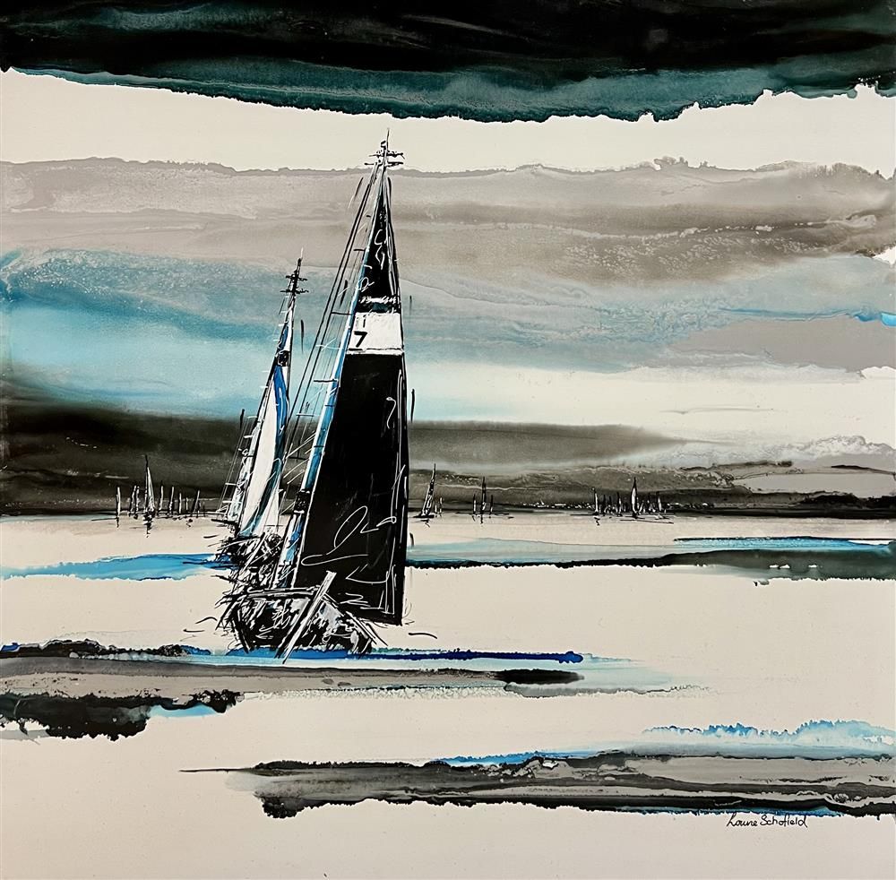 Louise Schofield - 'Black Sail' - Framed Original Artwork