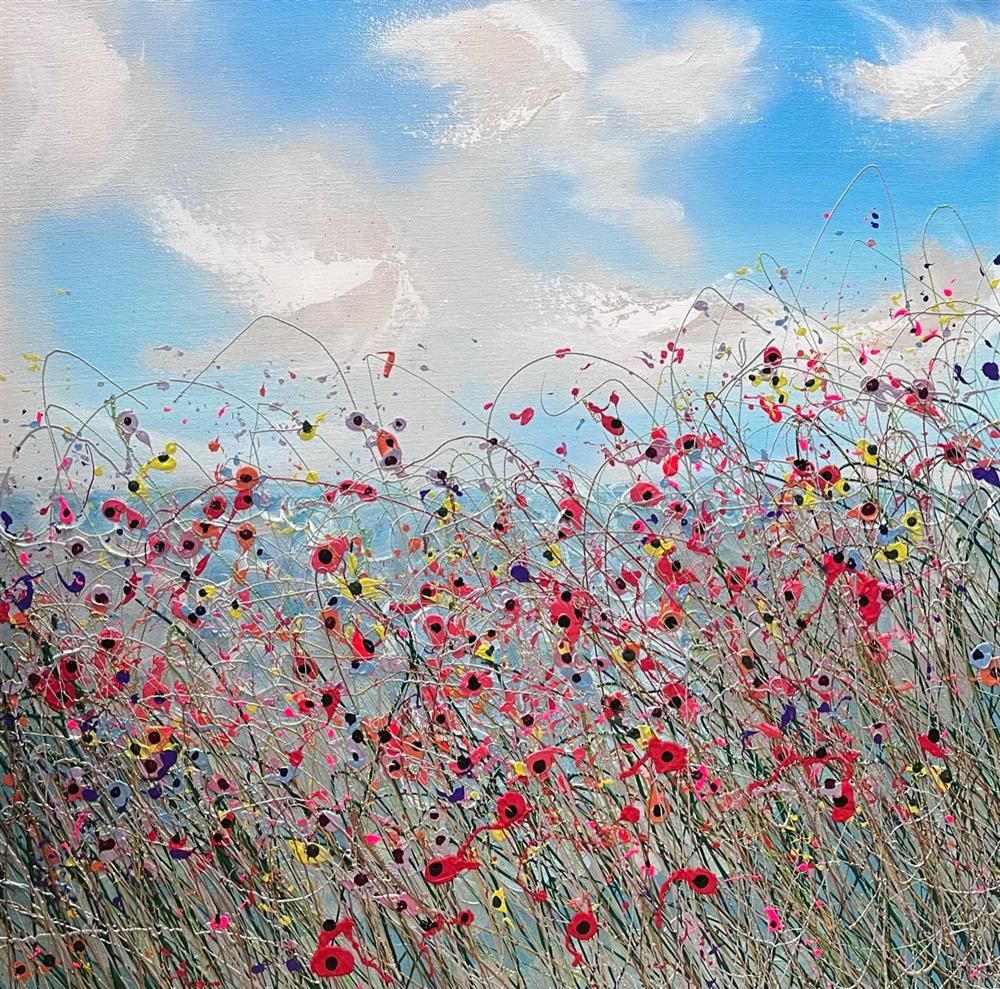 Lisa Pang- 'Beach Walk Flowers' - Framed Original Artwork