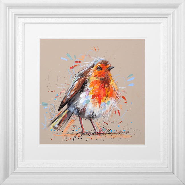 Ashley Saunders -  'Small Bird, Big Opinions' - Framed Original Artwork