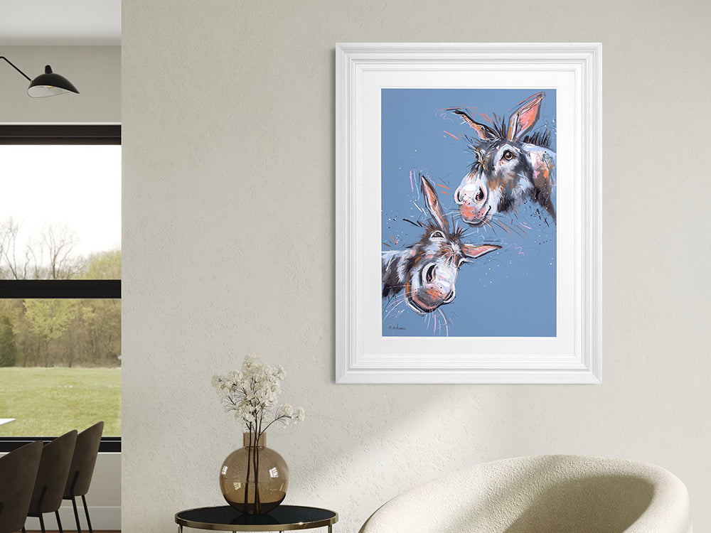 Ashley Saunders -  'Double Donkeys' - Framed Original Artwork