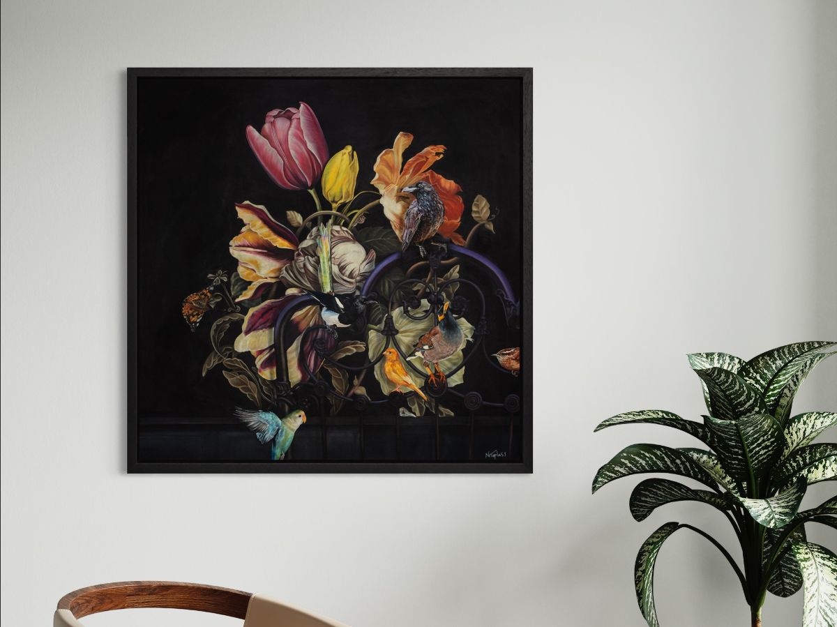 Natalie Toplass - 'Birds Of A Feather' - Framed Original Artwork