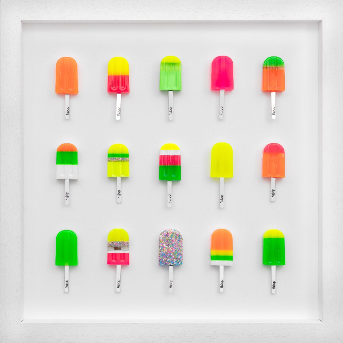 Dotty - 'Ice Ice Baby - Original Artwork V' - Framed Resin Installation