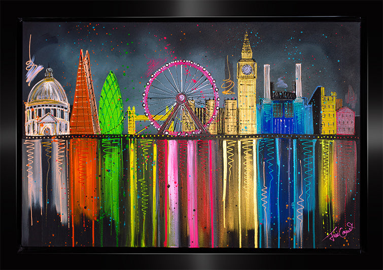 Julie Connor - 'London's Glow' - Framed Original Artwork