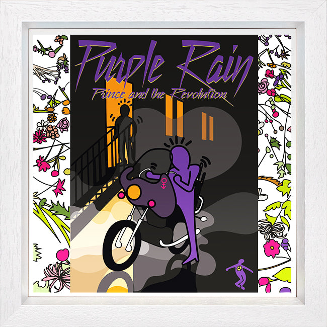 TBOY - 'Purple Rain (Prince)' - Keith Haring 12" Album Series - Framed Limited Edition