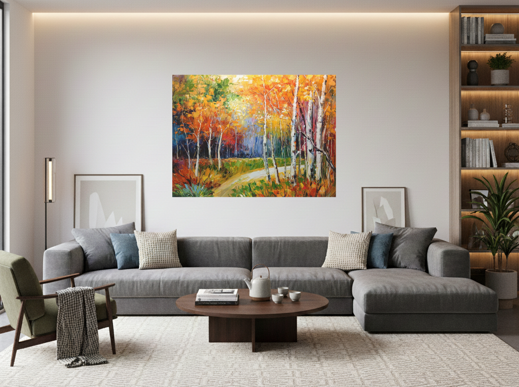 'Silver Birch Forest' - Stretched Canvas Original Art
