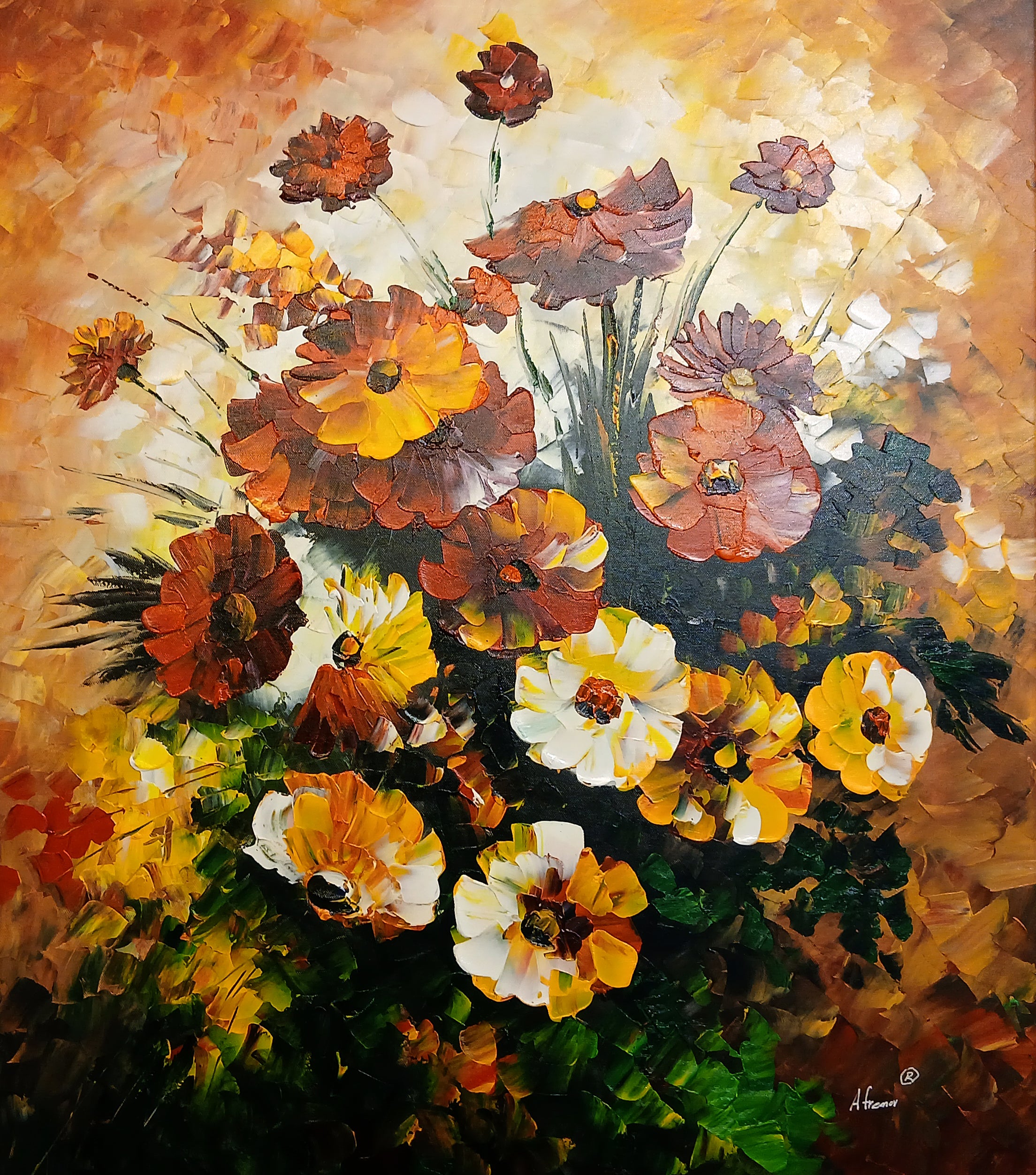 'Sunrise Bloom' - Stretched Canvas Original Art