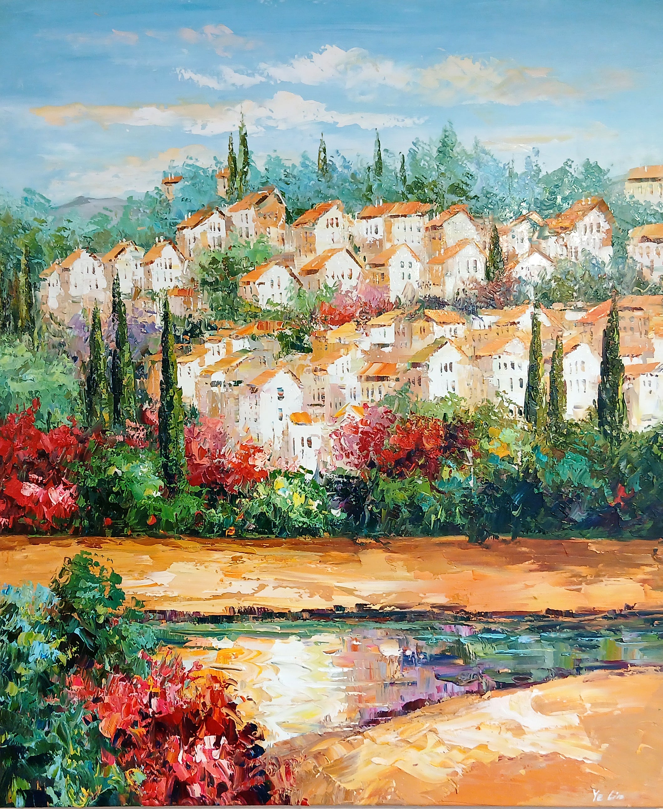 'Riverside Bliss' - Stretched Canvas Original Art