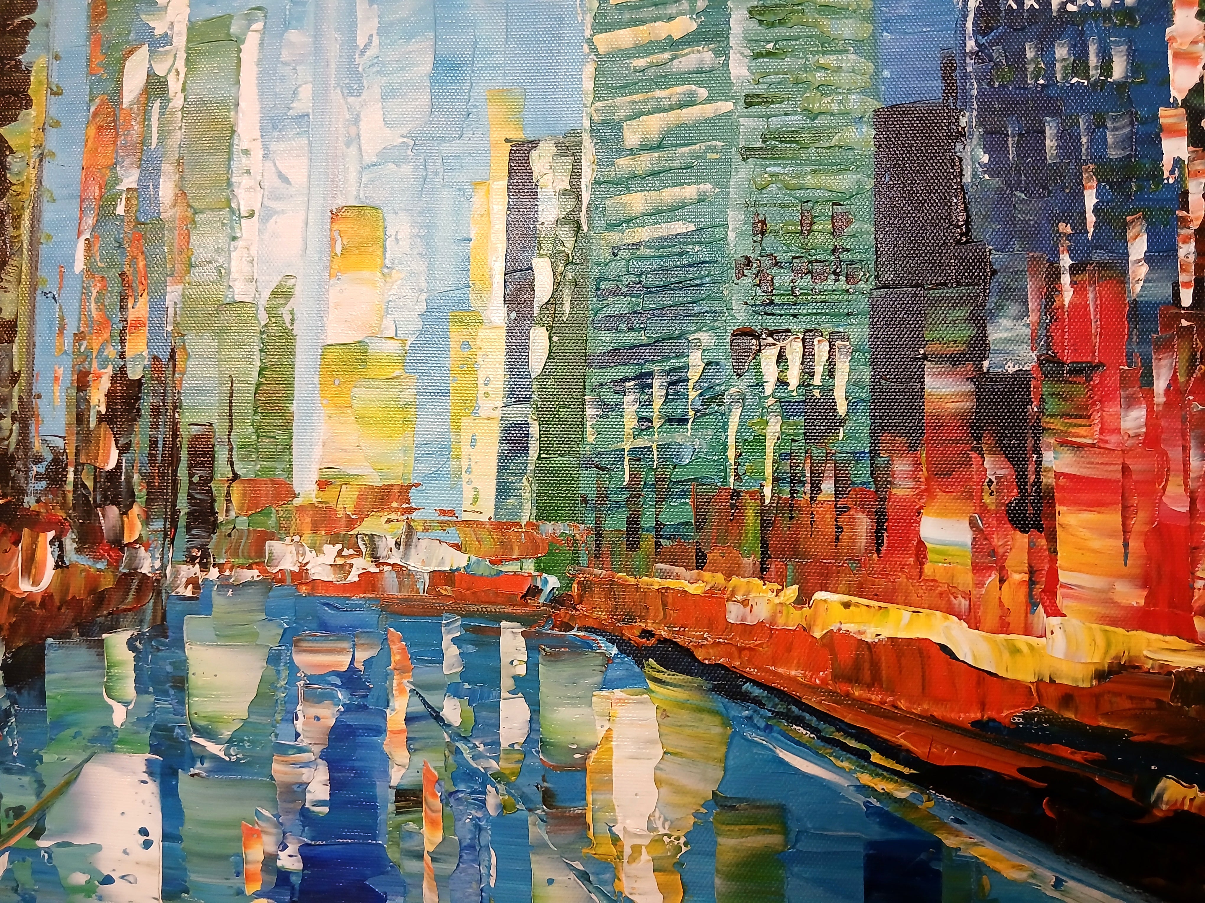 'City Life' - Stretched Canvas Original Art
