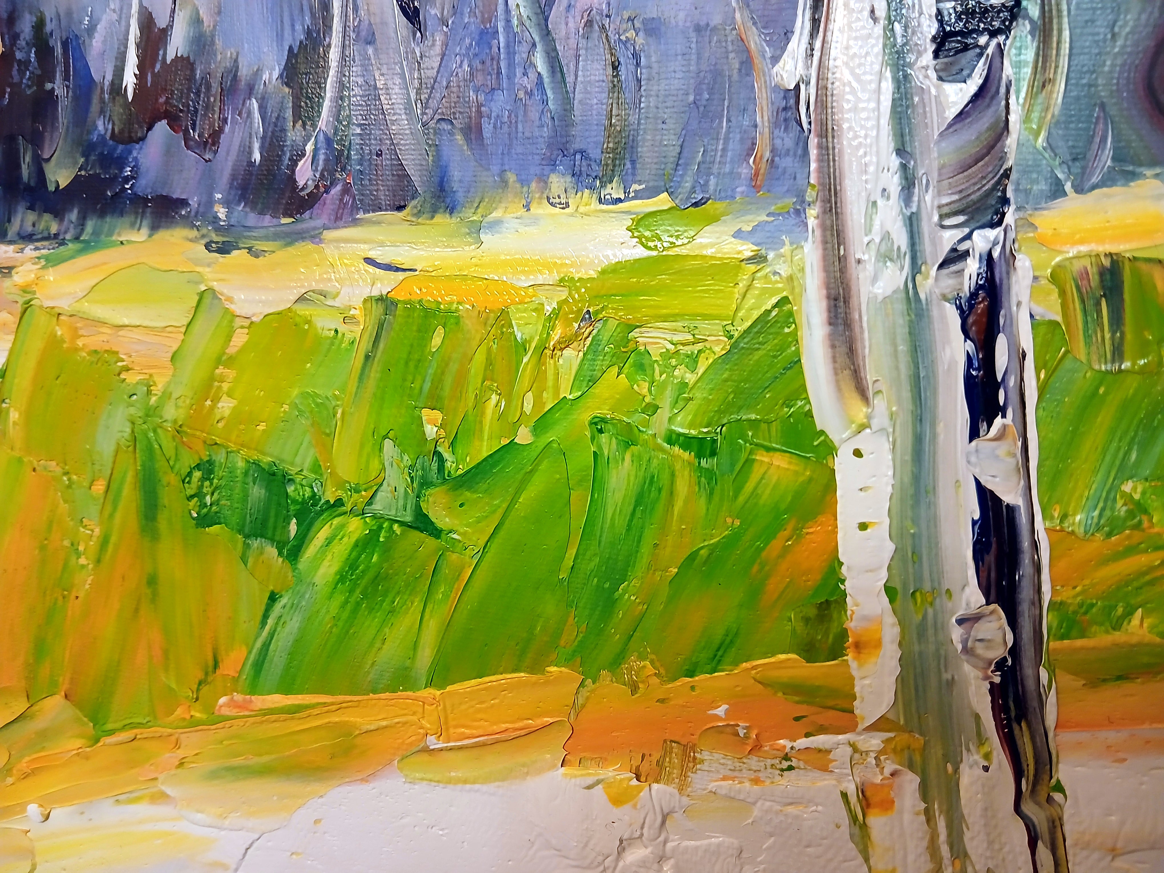 'Silver Birch Forest' - Stretched Canvas Original Art