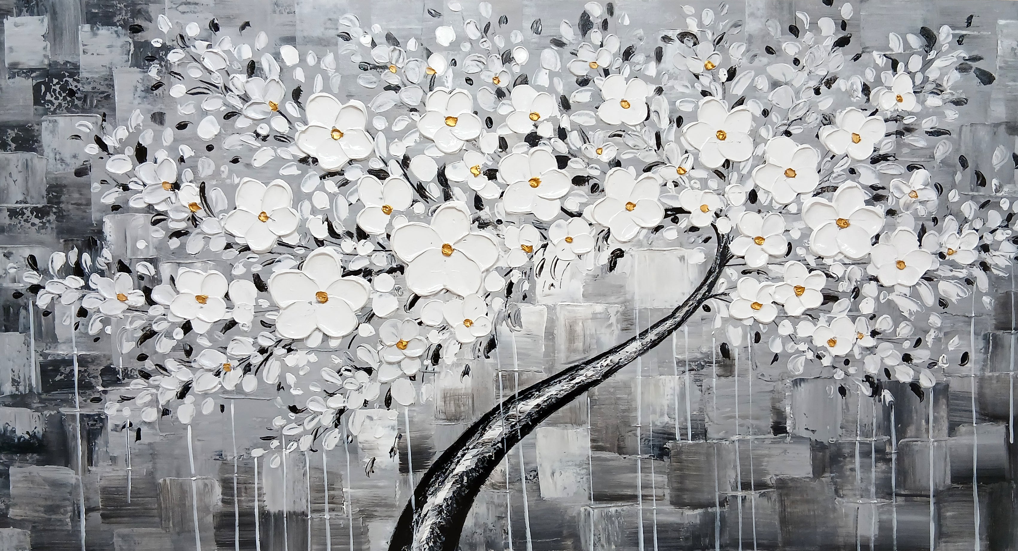 'Metallic Blossom' - Stretched Canvas Original Art