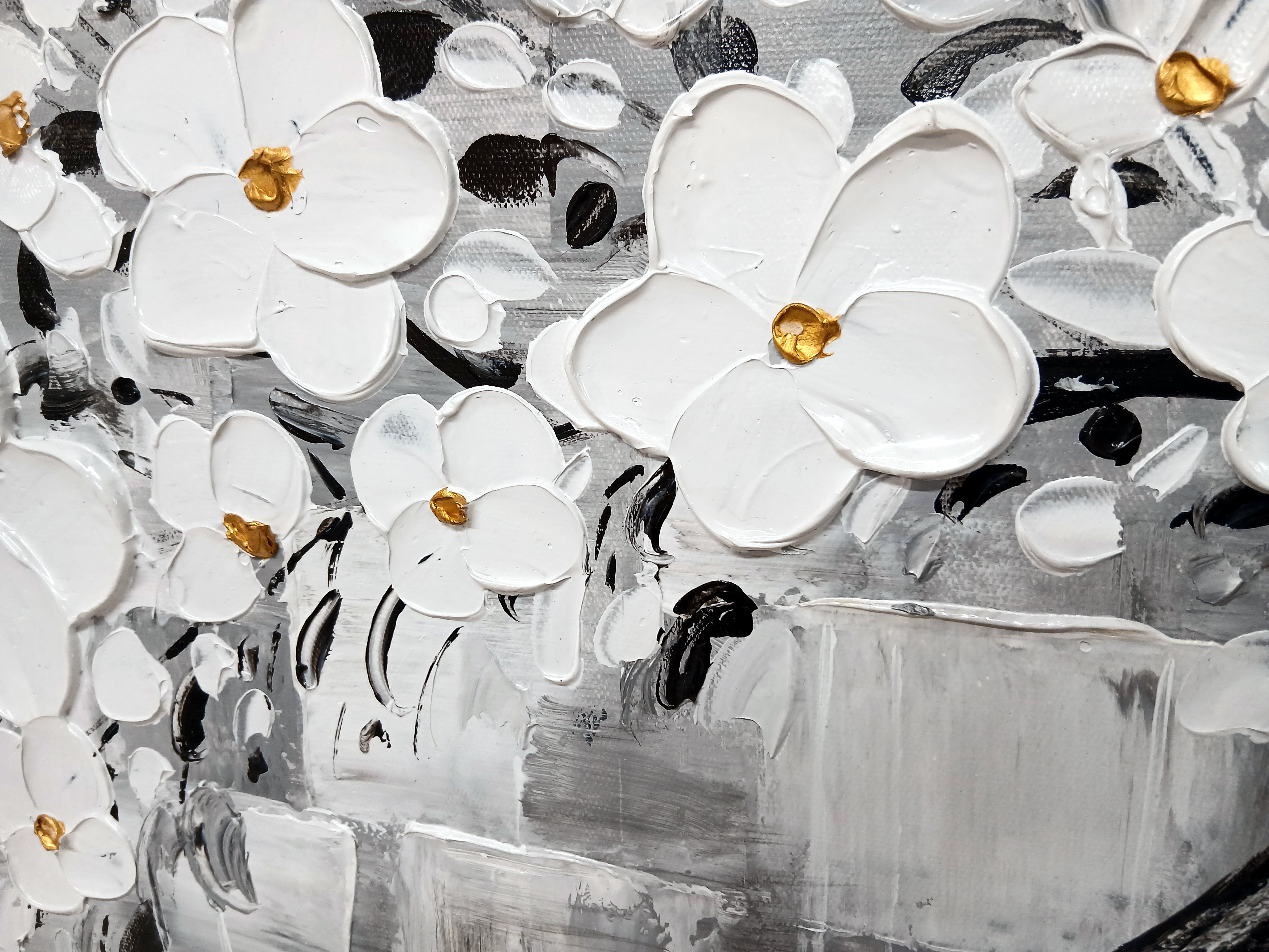 'Metallic Blossom' - Stretched Canvas Original Art