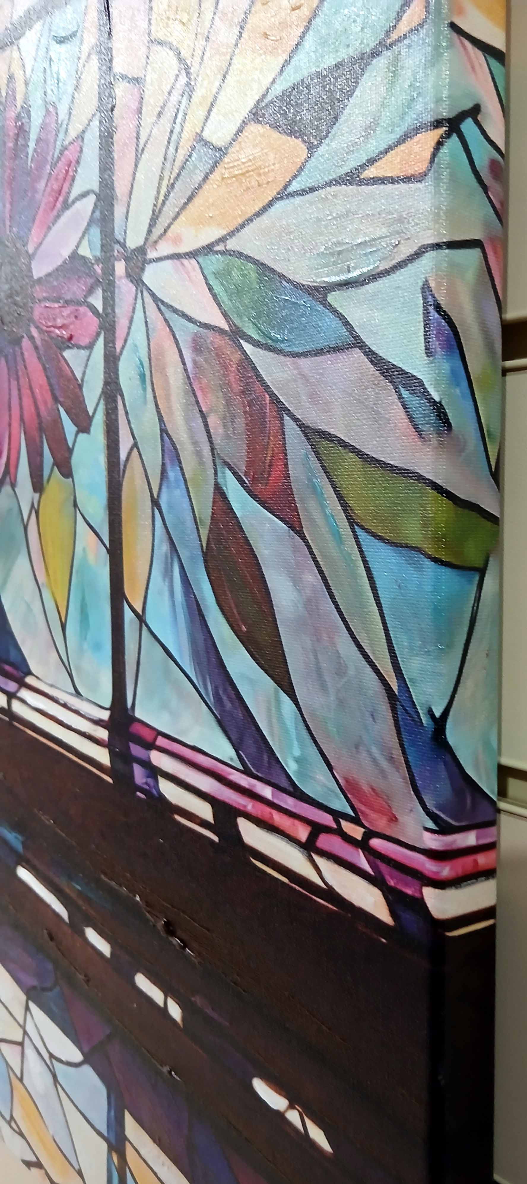 'Floral Design' - Stretched Canvas Original Art