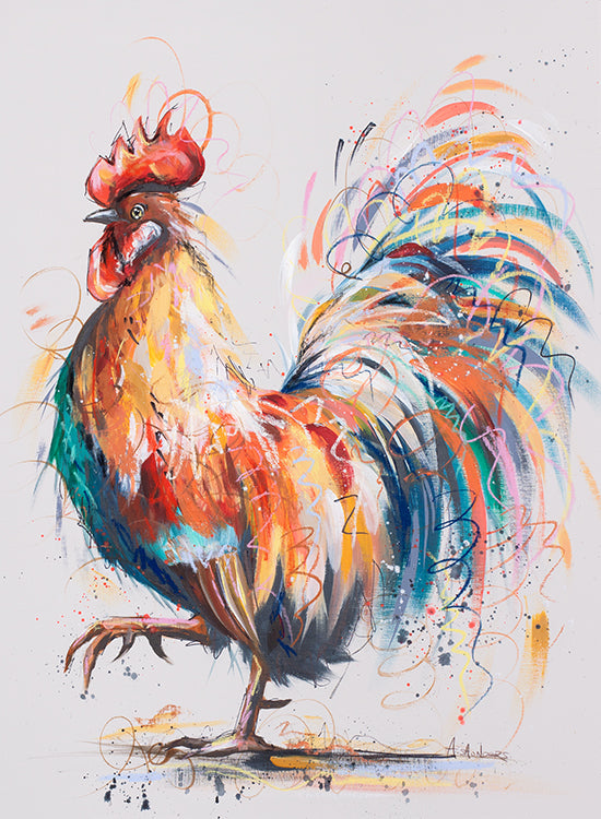 Ashley Saunders -  'Flamboyant Feathers' - Framed Original Artwork