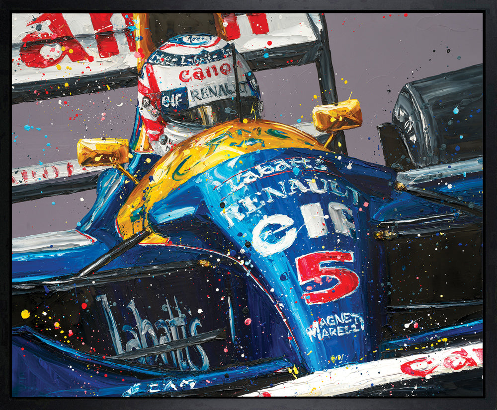 Paul Oz  'Red 5 - Nigel Mansell - Williams Racing" - Framed Limited Edition (Print & Canvas)