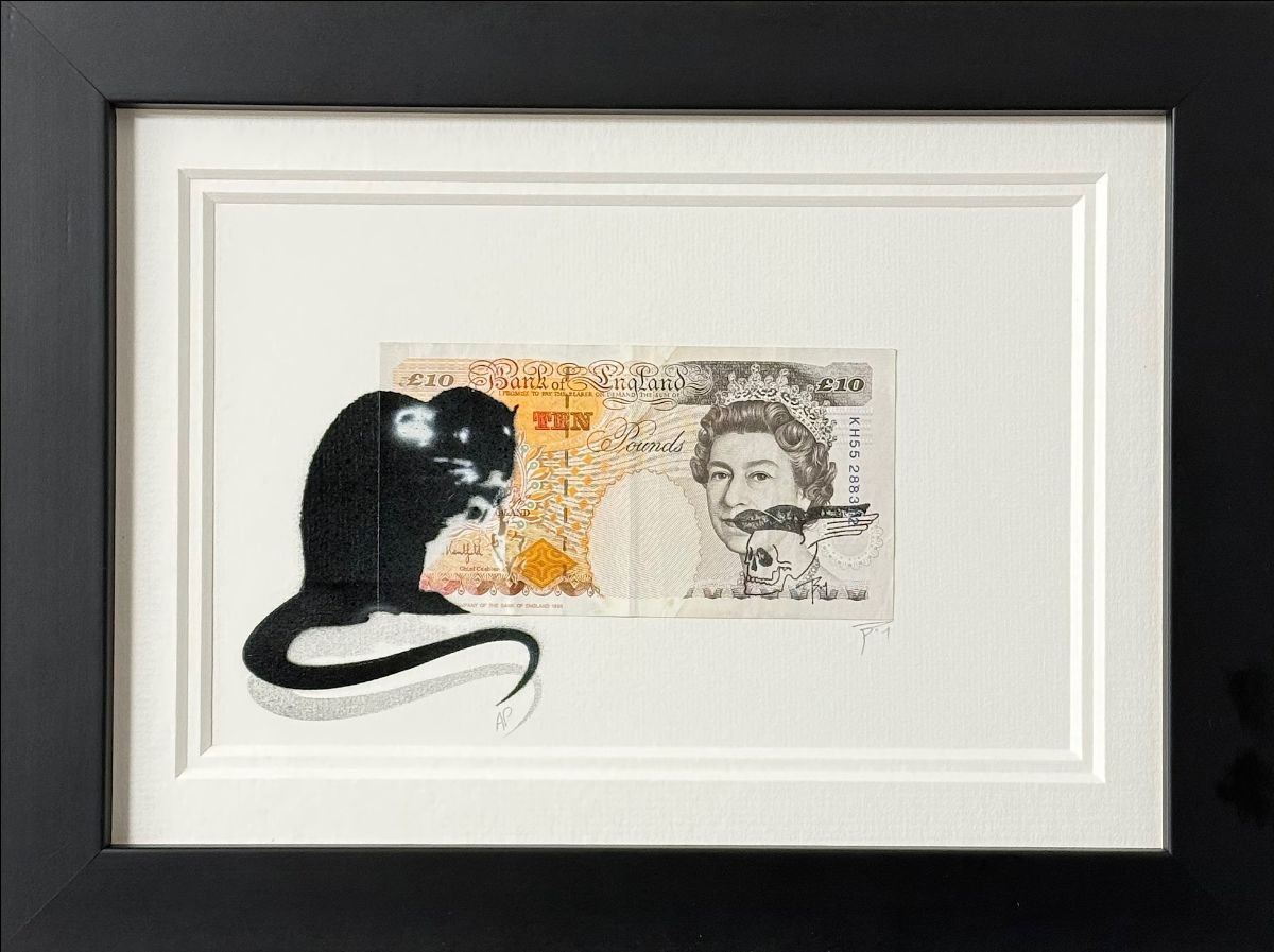 TBOY - 'A Note To Blek'  - Currency Collection - Framed Original