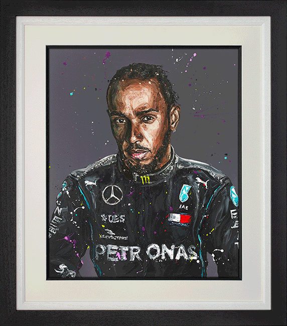 Paul Oz  'Lewis - Seven Time World Champion' - Framed Limited Edition Lenticular