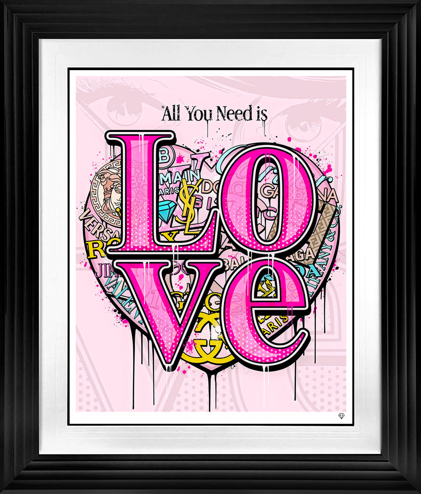 JJ Adams - 'Pop Love  - (All You Need Is Love)' - Framed Limited Edition
