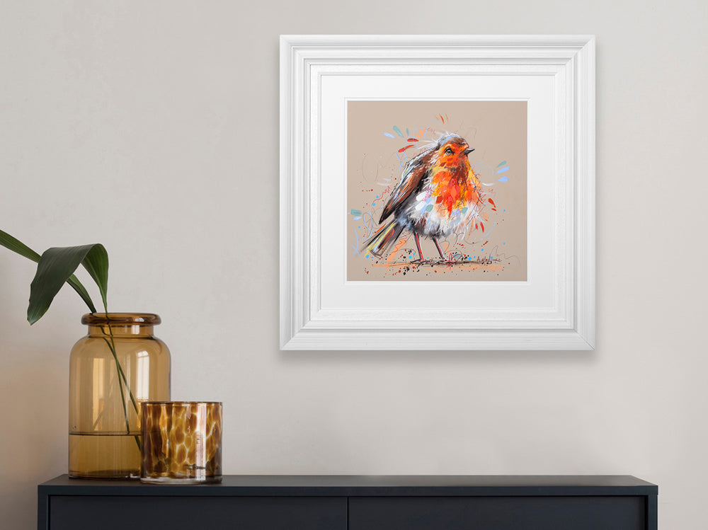 Ashley Saunders -  'Small Bird, Big Opinions' - Framed Original Artwork