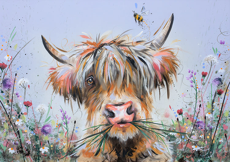Ashley Saunders -  'Highland Blooms' - Framed Original Artwork