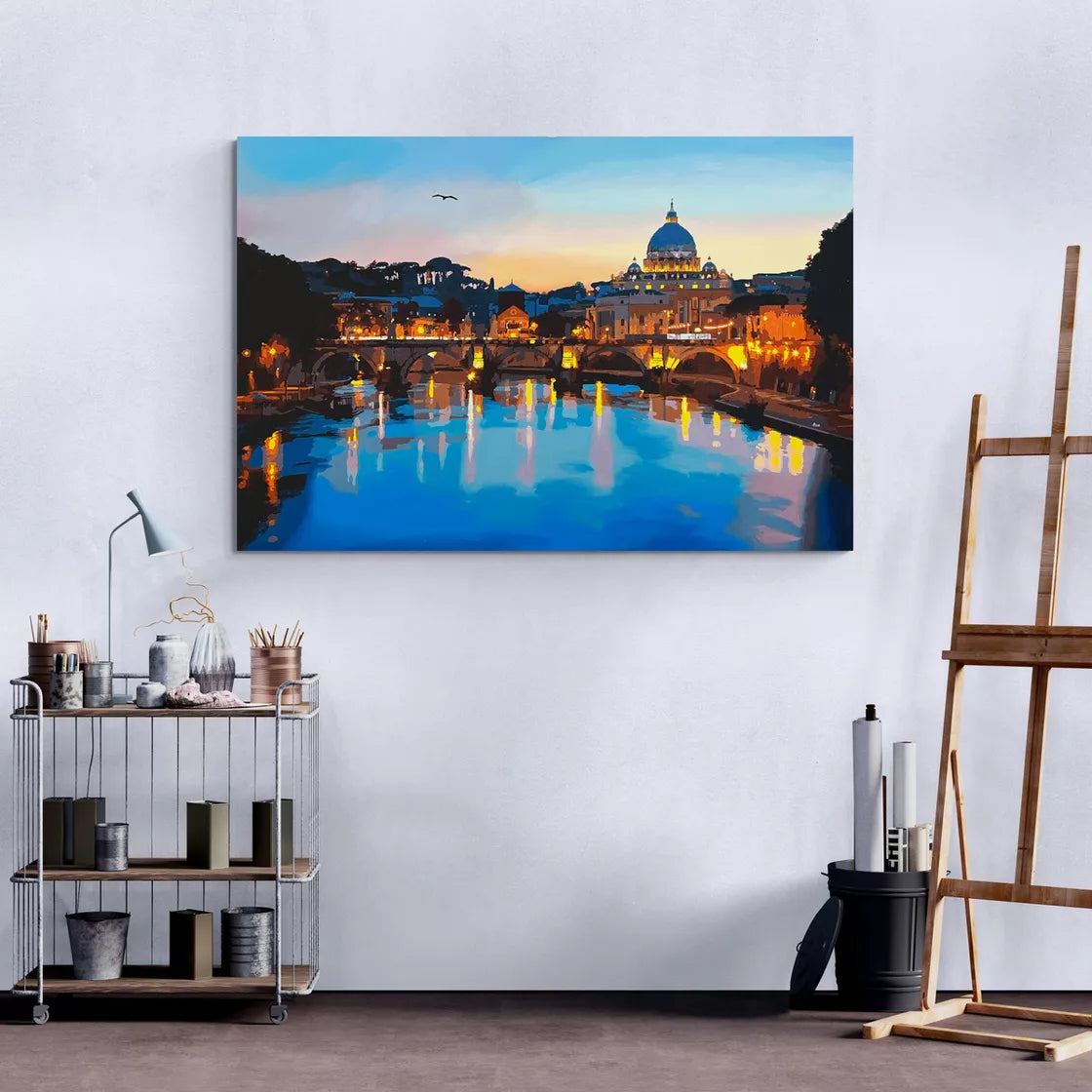 Marco Barberio - 'Rome At Sunset - A View From Ponte Sant'Angelo' - Original Art