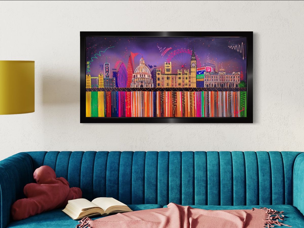 Julie Connor - 'Summer Night City' - Framed Original Artwork
