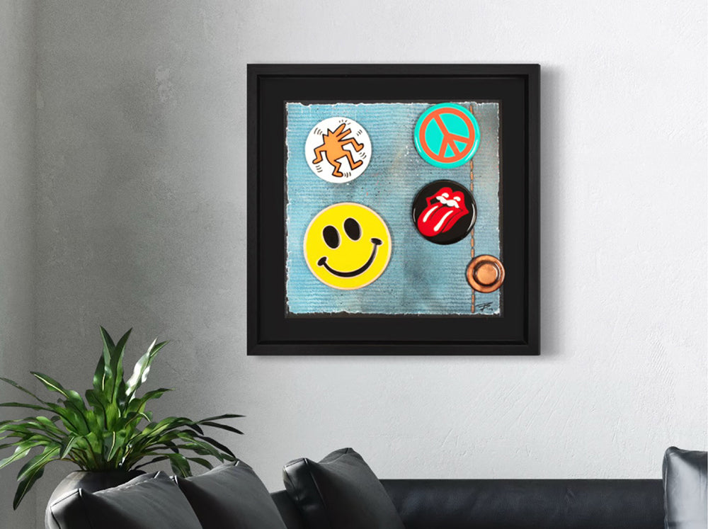 TBOY - 'Badges Of My Life #1' - Framed Original Artwork