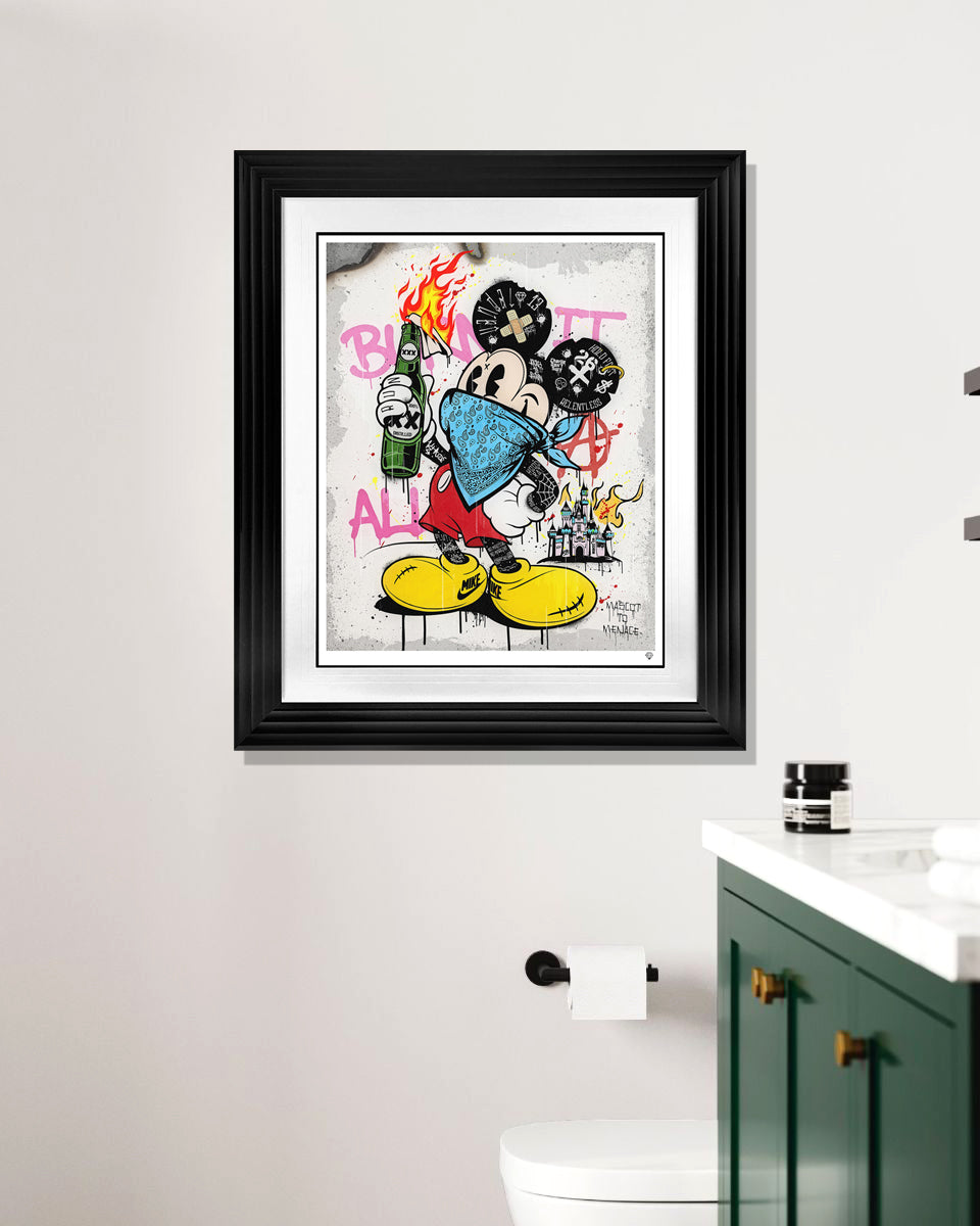 JJ Adams - 'Mascot To Menace (Blue)' - Framed Limited Edition