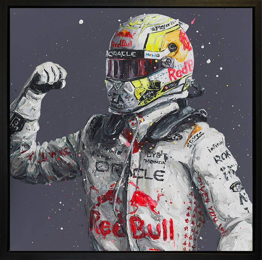 Paul Oz  'Viva Las Vegas - Wall Of Champion's'- Framed Canvas Print