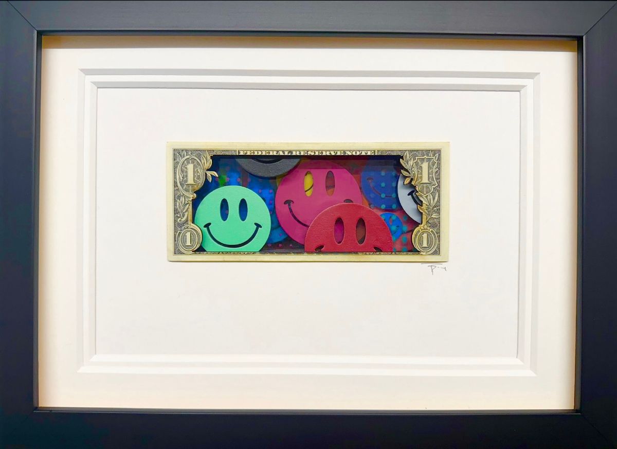 TBOY - 'On A Happy Note'  - Currency Collection - Framed Original