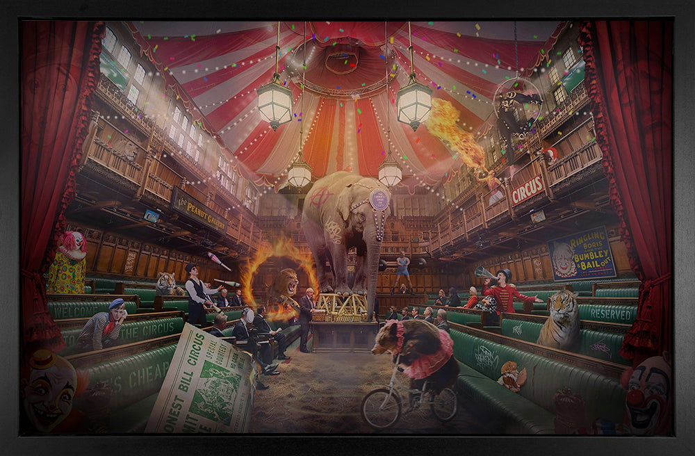 JJ Adams - 'Send In The Clowns' - Framed Original Artwork