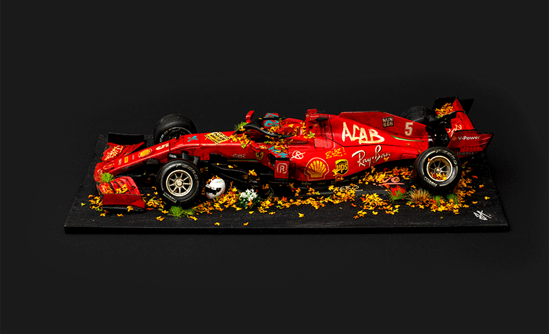 JJ Adams - 'Stolen Recovered - 'F1 Ferrari Scuderia No. 5 - 2020 Vettel'-  Original Sculpture