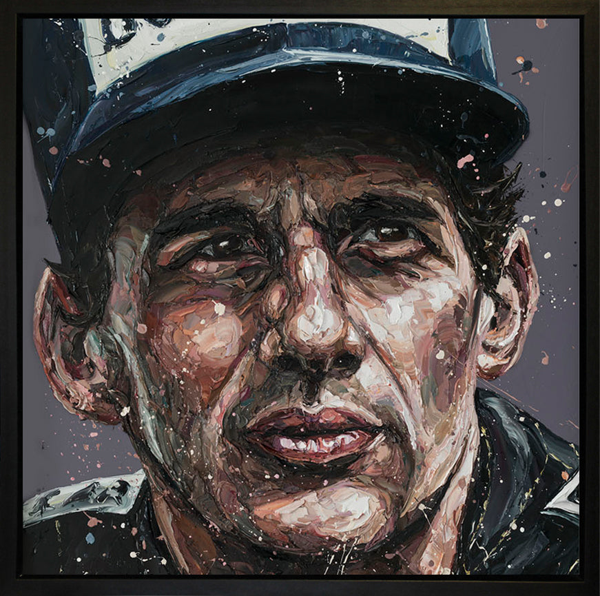 Paul Oz  'Senna 85 - Wall Of Champions - Framed Canvas Print