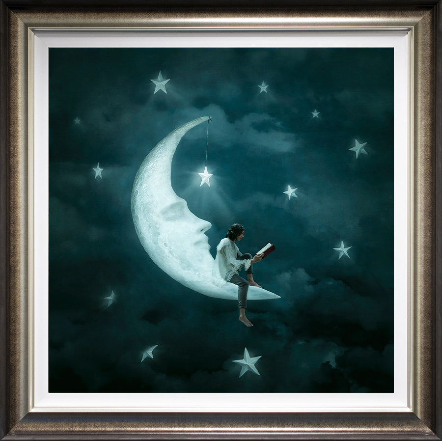 Michelle Mackie - 'Man In The Moon' - Framed Limited Edition Art