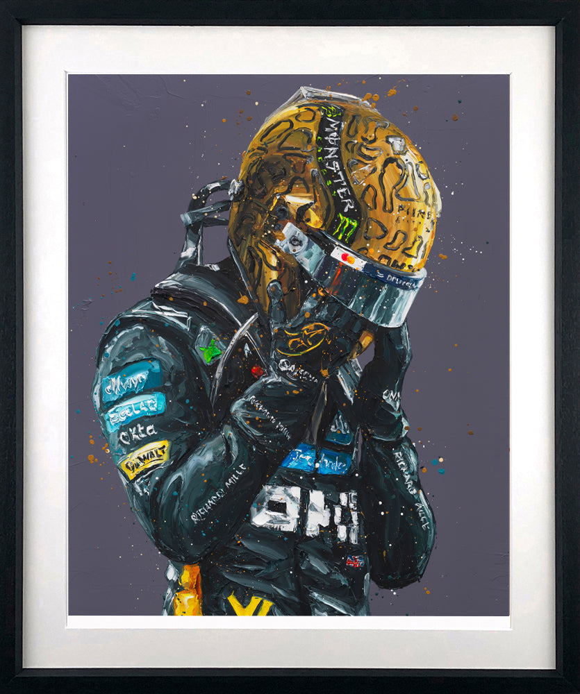Paul Oz  'Lando Norris - Golden Tears'- Framed Limited Edition (Print & Canvas)